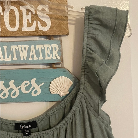 Women's Green Ruffle Dress - Picture 5 of 6